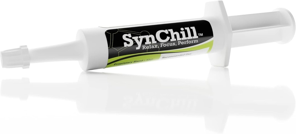 SynChill oral hest beroligende Gel, 100% naturlig og ernæringsmessig kosttilskudd, Lab Proven resultater, designet for fokus og ytelse, godkjent av olympiske profesjonelle og veterinærer, laget i USA - 1 pakke