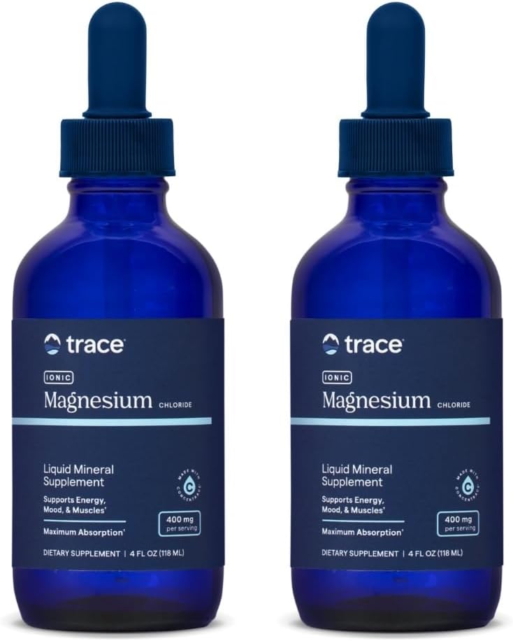 Trace Minerals Ionic Magnesium 400mg - Brain Helse og energi støtte Supplement - Flytende Supplement til å hjelpe immun helse - Daglig Supplement med essensielle mineraler - 4 fl oz (64 Serveringer)