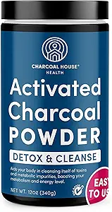 Charcoal House Detox og rens USP medisinsk grad kokos skall Aktivert Charcoal pulver - med høy adsorptiv og rask fungerende kapasitet - pulverisert, Edible og ernæringsmessig - 24 oz