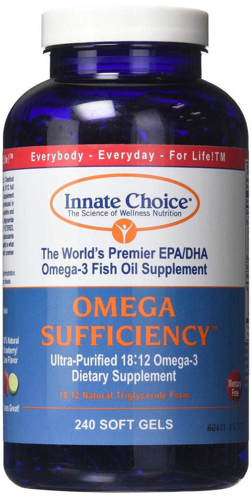 Fiskeolje Capsules, Omega Sufficiens ved Inne valg, Jordbær Lime 240 Kapsler