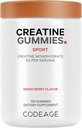 Kodeage Kreatin Monohydrat Gummies Supplement - 5000mg Kreatin - AstraGin Panax & Astralagus - Sport Gummy - Blandet Berry Flavor - Kettlebell Shape Vitaminer - Vegan - Ikke-GMO - 120 Gummies