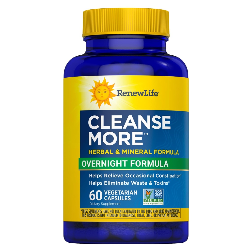 Forny livet renser mer Herbal Formel med magnesium for overnatting Avslappende lindring; bidrar til å fremme avfall og toksin Eliminering; Gluten, Dairy og Soya Free; 60 Vegetariske kapsler*