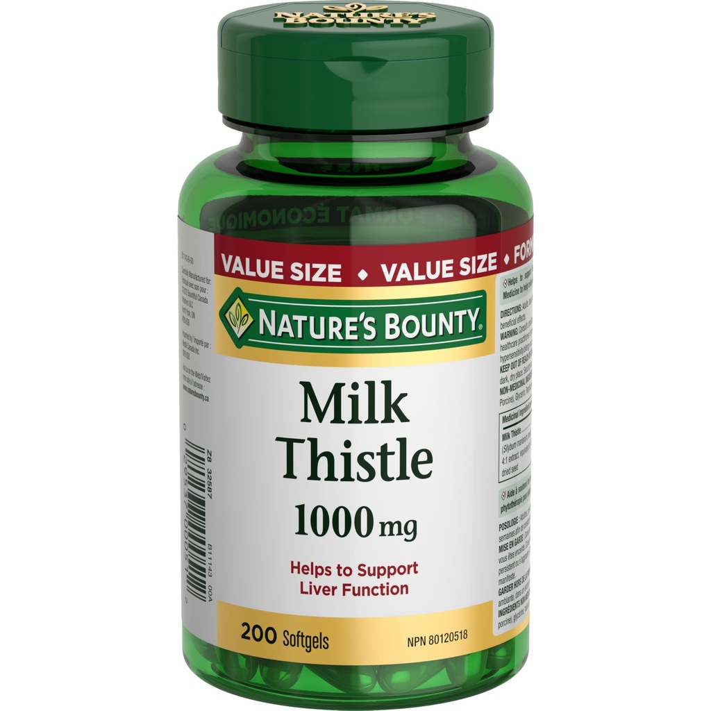 Naturens Bounty Melk Thistle Verdi Størrelse, 200 Softgels