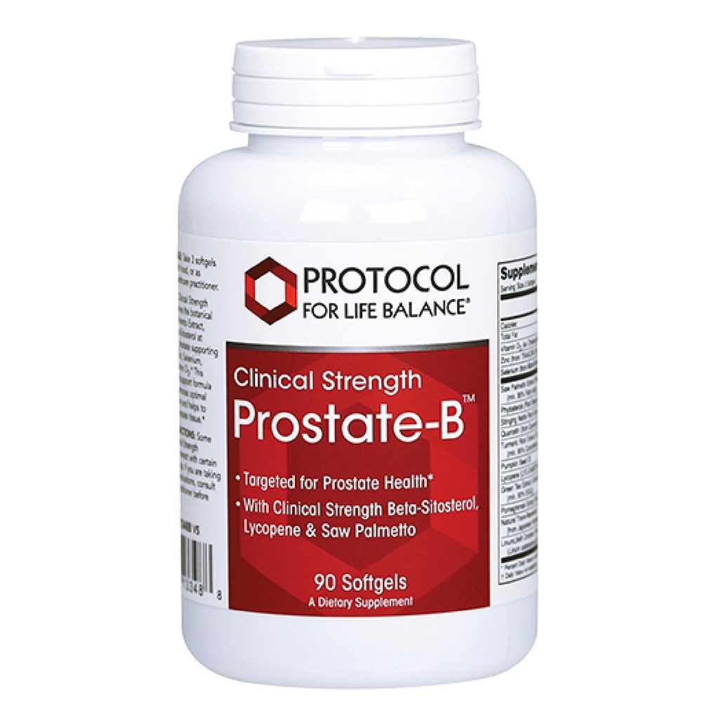 PROTOCOL FOR LIFE BALANCE Prostate-B klinisk styrke - Prostate Helse Supplement for menn - med Beta Sitosterol, Lycopen & Sag Palmetto - Halal & Dairy Free - 90 Softgels