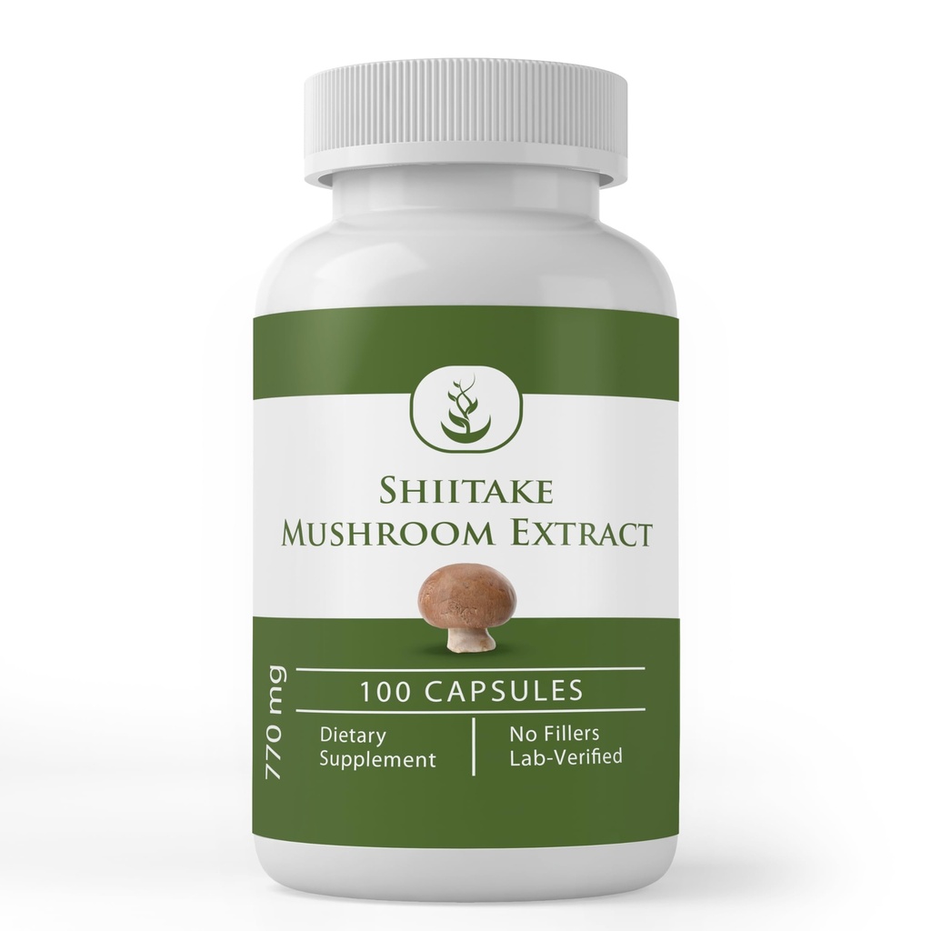 Rene opprinnelige ingredienser Shiitake Mushroom Extract (100 kapsler) Alltid ren, ingen tilsetningsmidler eller fyllstoffer, Lab verifisert