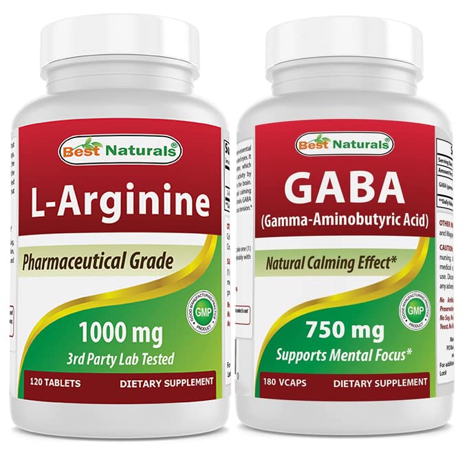 Beste Naturals L-Arginine 1000 mg & GABA Supplement 750mg