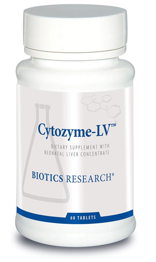 Biotikk Forskning Cytozyme LV Neonatal Liver, støtter sunn leverfunksjon og serumalbumin, Utmerket kilde til B vitaminer og jern, SOD, Catalase, Potent Antioksidant 60 tabletter