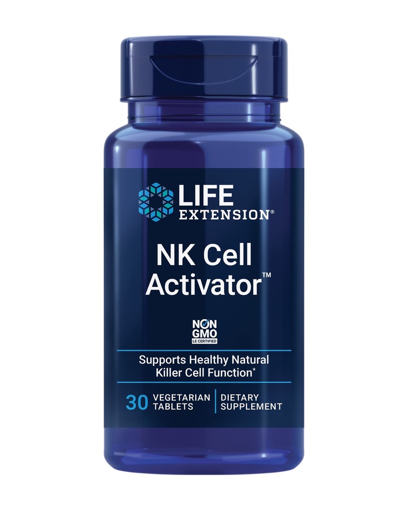 Livsforlengelse NK Cell ActivatorTM, Immunstøtte, Naturlig Killer Cell Aktivitet, enzymatisk modifisert Rice Bran, Ikke-GMO, Vegetarisk, 30 tabletter