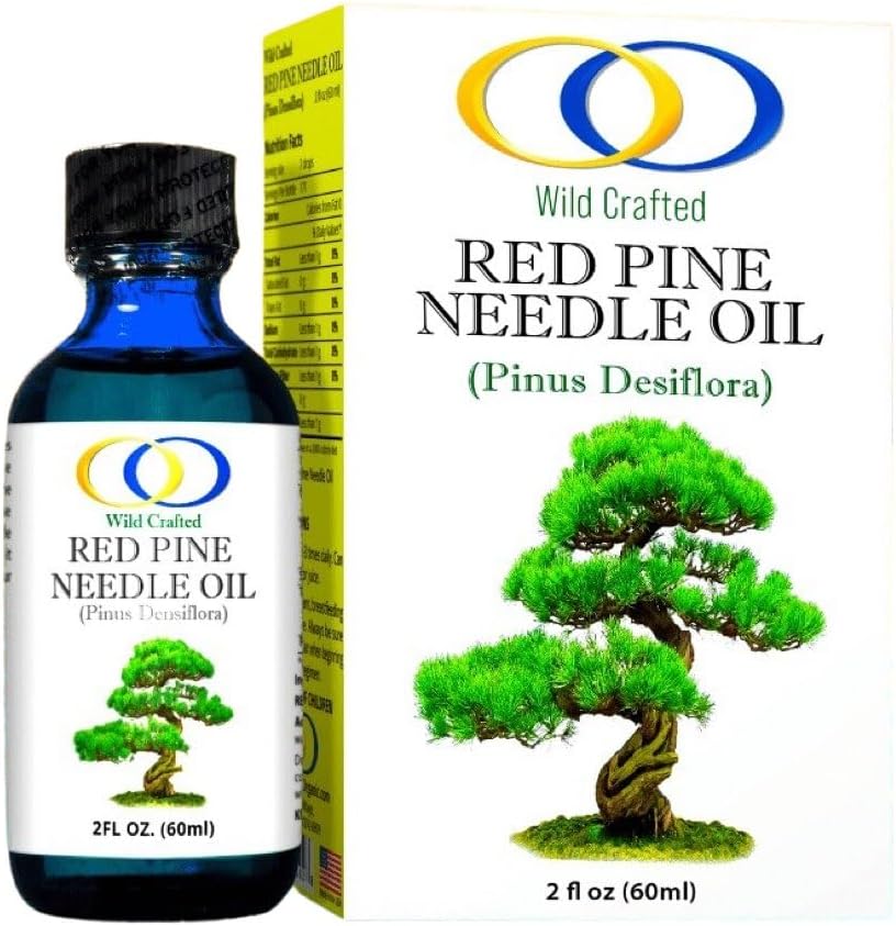 Optimalt organisk rød Pine nåleolje 2oz - daglige dråper for ekstrem immunologisk støtte - BioActive Cell & DNA-support - 1290 dråper - 3 til 7 dråper per dose -Vegan Body Cleanse - Longevity Oil
