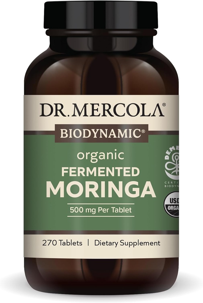Dr. Mercola - Biodynamisk organisk fermentert Moringa kosttilskudd, 270 serveringer (270 tabletter)