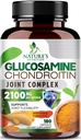 Glukosamine Chondroitin MSM 2100mg kompleks - Felles støtte supplement for felles mobilitet og komfort for menn og kvinner med gurkemeie og boswellia, trippel styrke glukosamintilskudd - 180 kapsler
