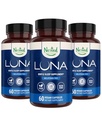 Innebygget Naturals Luna Melatonin Gratis, Ikke-Habit Forming Herbal Sleep Supplement w / Kamille, Valerian, L-Theanine, 180 Vegan Kapsler (60 Kapsler per flaske)