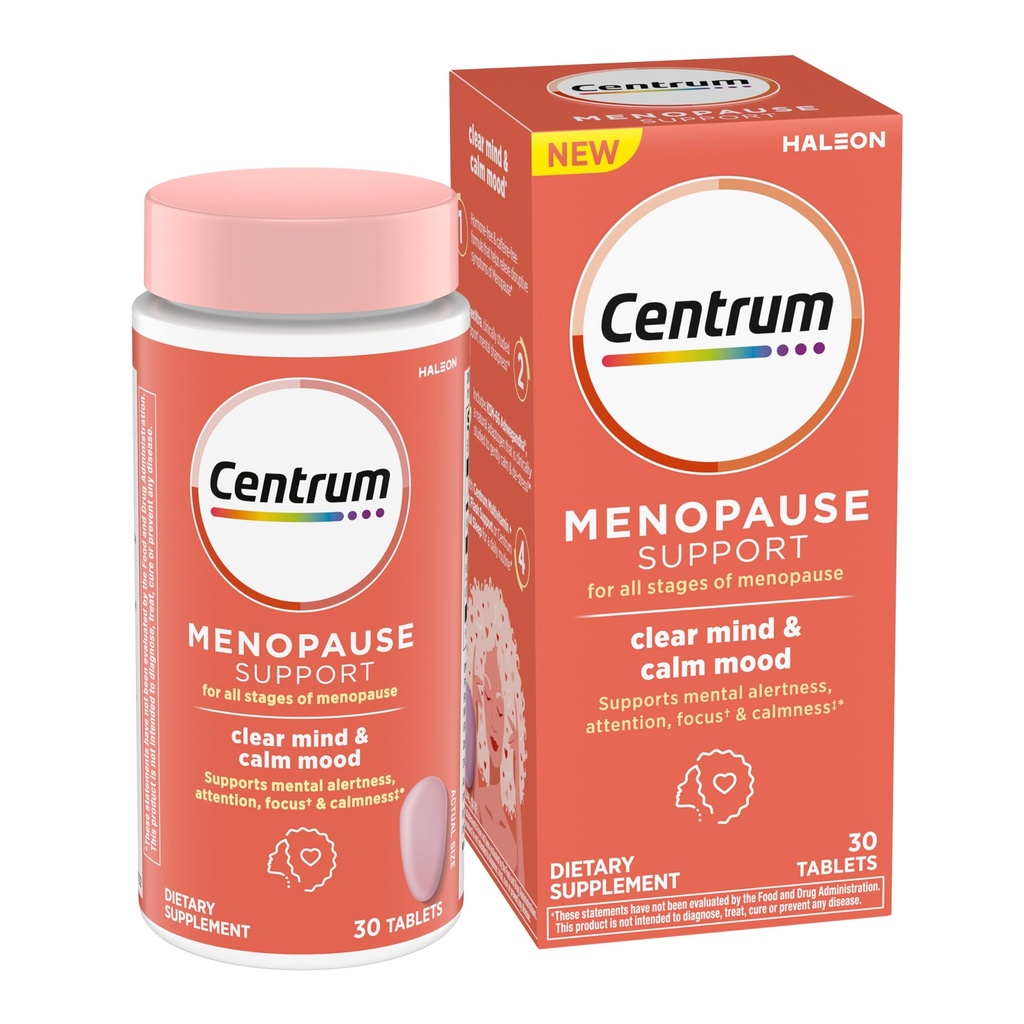 Centrum klar sinn og rolig Mood Menopause støttetabletter, med klinisk studert enXtra, 30 greve