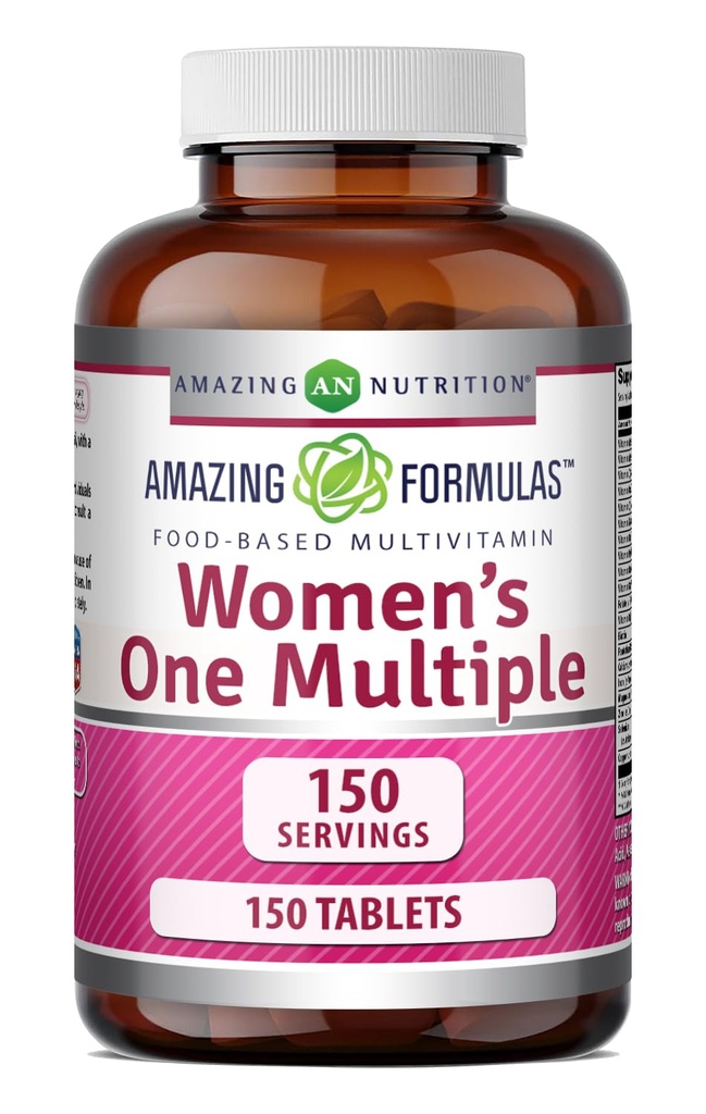 Amazing Formler Kvinners En Multivitamin Supplement | Mat Basert | 150 Tabletter | Perfekt blanding av vitaminer, mineraler og probiotika | Ikke-GMO | Glutenfri | laget i USA