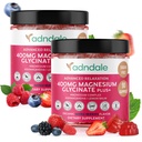 Adndale 180 CT Magnesium Glycinate Gummies 400 mg/Serv, med Ashwagandha, Magnesium Malat & Taurate, Sukkerfri Chews for voksne og barn.
