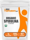 BulkSupplements.com Organic Spirulina pulver - Superfood, Grønn Spirulina pulver, Herbal Supplement - Vegansk-vennlig, 3g per servering, 500g (1,1 lbs) (Pack of 1)