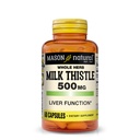 MASON NATURAL Melk Thistle 500 mg - Støtte sunn leverfunksjon, rengjøring og detox, herbal kosttilskudd, 60 kapsler