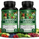 Potent hage 2-Pack økologisk supermat Grønn, frukt og grønn Supplement rik på vitaminer og antioksidanter med Alfalfa, Beet Root & Tart Cherry å øke energi, immunitet og Gut helse, 120 Ct
