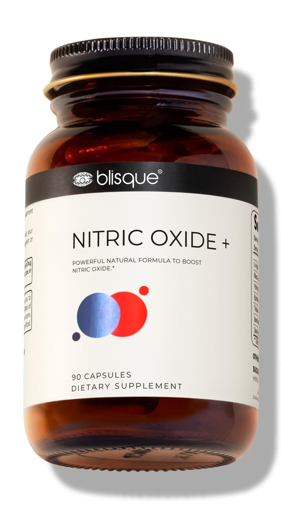 Blisque - Naturlig nitric oksid Booster Supplement for blodstrømsstøtte og sirkulasjon | Doctor-anbefalt | med L-Arginin, Cayenne Frukt og Beet Root | 90 Kapsler Vegan og ikke-GMO