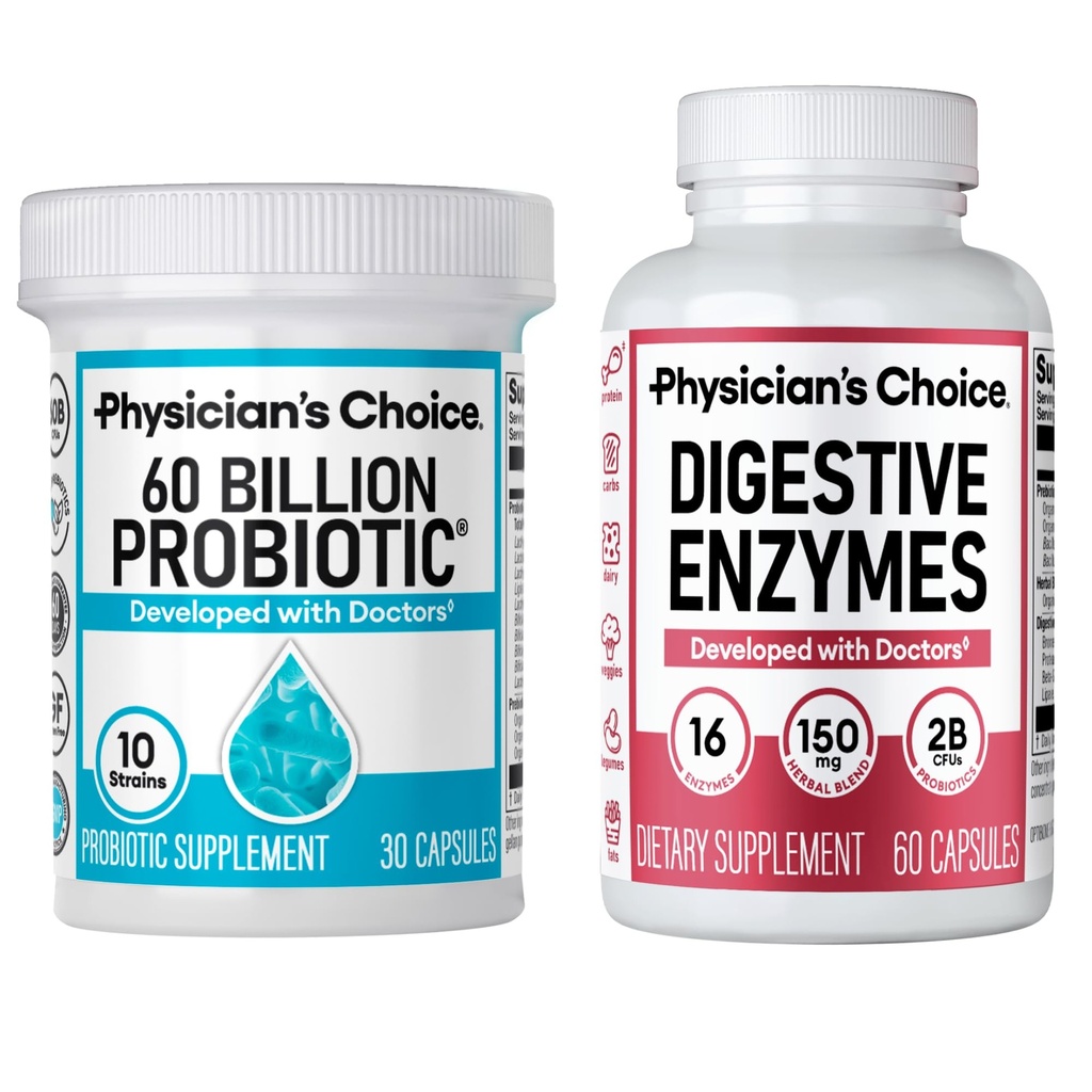 Legens CHOICE - Optimal Gut Health Bundle: 60 milliarder probiotika + Digestive enzymer for digestiv komfort og immunstøtte