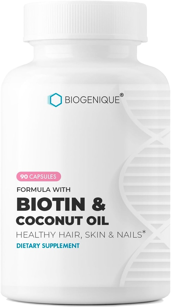 Høy potens Biotin Supplement - Vegansk vitamin B7 Formel med kreatin og kokosolje - sunnere hud, negler og hår og keratin støtte - ikke-GMO & Glutenfri - 2500 mcg