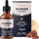 Mushrooms Væskedråper Kompleks | Lions Mane Supplement med Tyrkia Tail Mushroom, Reishi, Shiitake og mer | Støtte Kognitiv funksjon, minne & fokus | Ikke-GMO, soya-fri | 2 Fl Oz, 60 Services