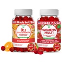 Lunakai vitamin B12 og kvinners multivitamin gummi Bundle - 3000mcg Metylcobalamin høy absorpsjon energi gummy - 100% daglig verdi av 16 essensielle vitaminer og mineraler Supplement - 30 dagers forsyning