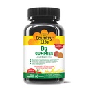 Country Life Vitamin D3 Gummies – 1000 IE Kolekalciferol, 60 greve – støtter Bone & Immune Helse – Vegetarisk, Glutenfri, Jordbær & Orange Flavors – Pektin-basert, Ingen kunstige søtstoffer