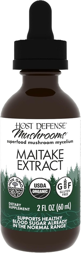 Host Defense Maitake Extract - Immun & Cellular Helse Støtte - Herbal Supplement med Maitake Mushroom & Mushroom Mycelium - Flytende Supplement - 2 fl oz (60 Serveringer)*