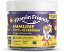 Vitamin Venner - Eldrebær, Vitamin C Gummies - Vegansk immunsystem Booster Blendede Kosttilskudd - Helse Støtte m/Sink Citrat & vitamin D - Avansert immunstøtte - 30 dagers forsyning – 1 pakke