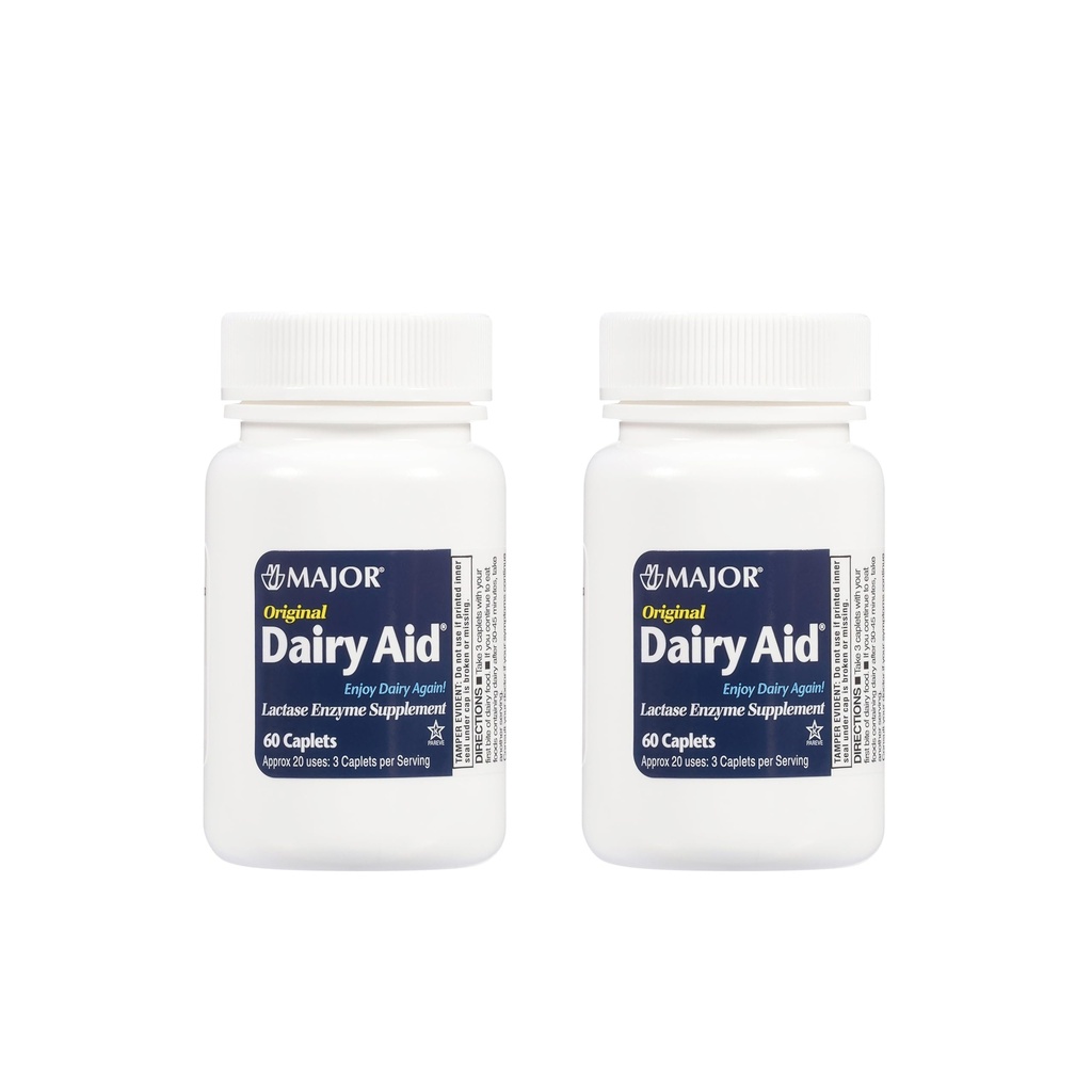 Dairy Aid Lactase Enzyme Caplets Generisk for Lactaid Original 120 Ea.