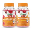 Livbar Kalsium Magnesium & Sink Kids + Multivitamin Kids, Gummier Bundle - Stor Tasting, Vitamin Supplement, Glutenfri, GMO Gratis, Chewable Gummy