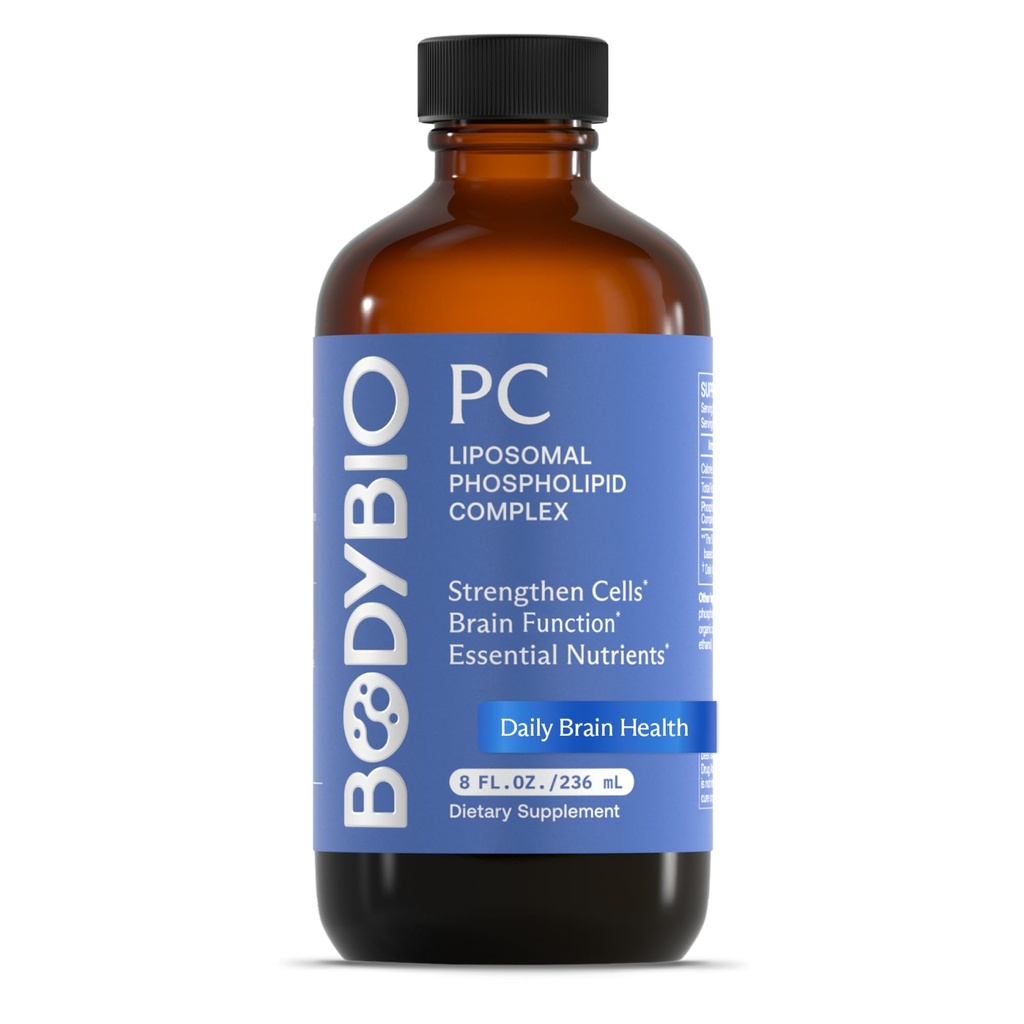 BodyBio PC - Fosfatidylkolin for hjernens helse, mental klarhet, kognitiv funksjon, Cellular Repair & sunn aldring, Fosfolipid Complex Supplement for Gentle Daily Detox