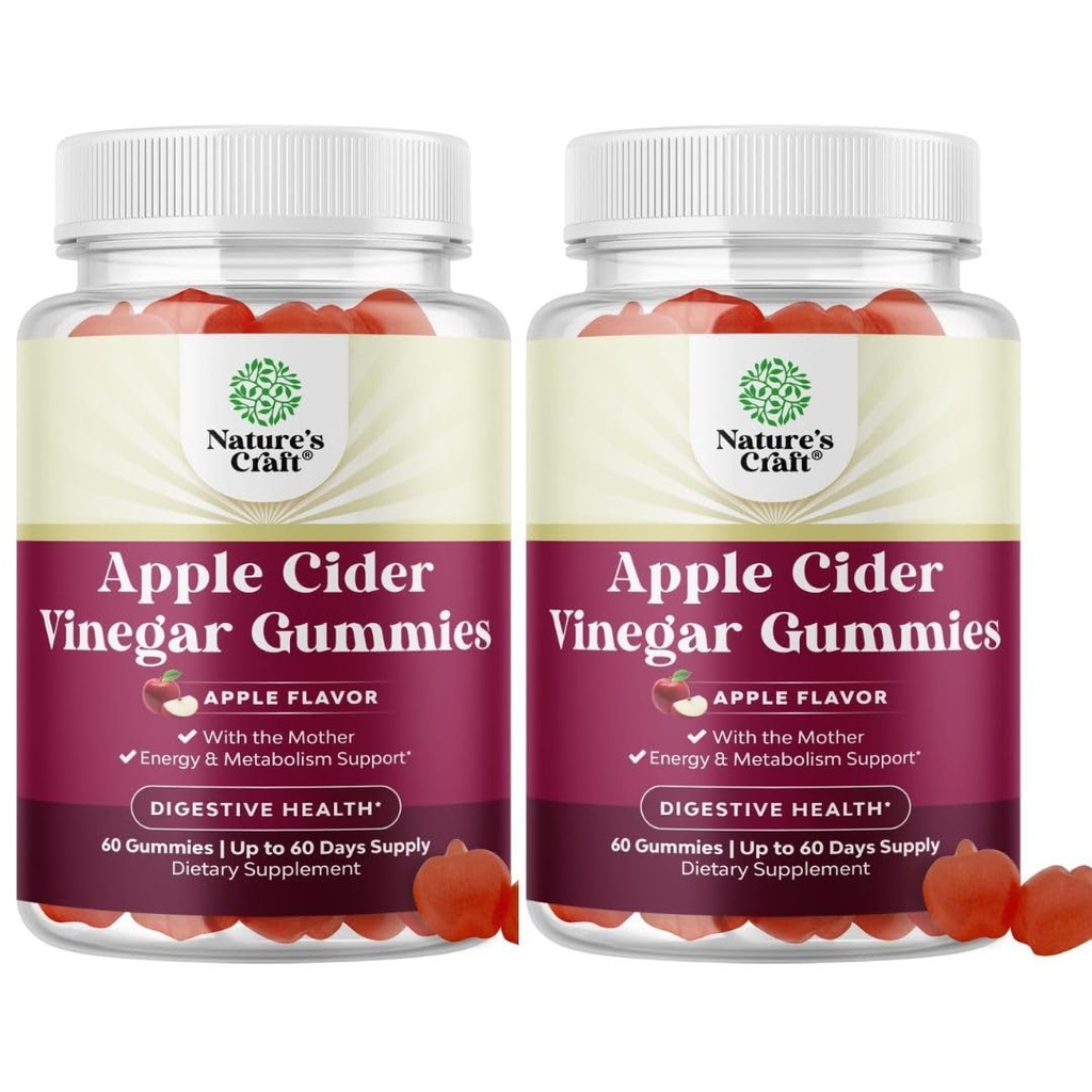 Apple Cider Vinegar Gummies med mor-natural energi Supplement ACV Gummies med mor til kroppen rengjøring immun støtte og gut helse-delikate Gummy ACV Supplement med beet rot pulver 2 pakke