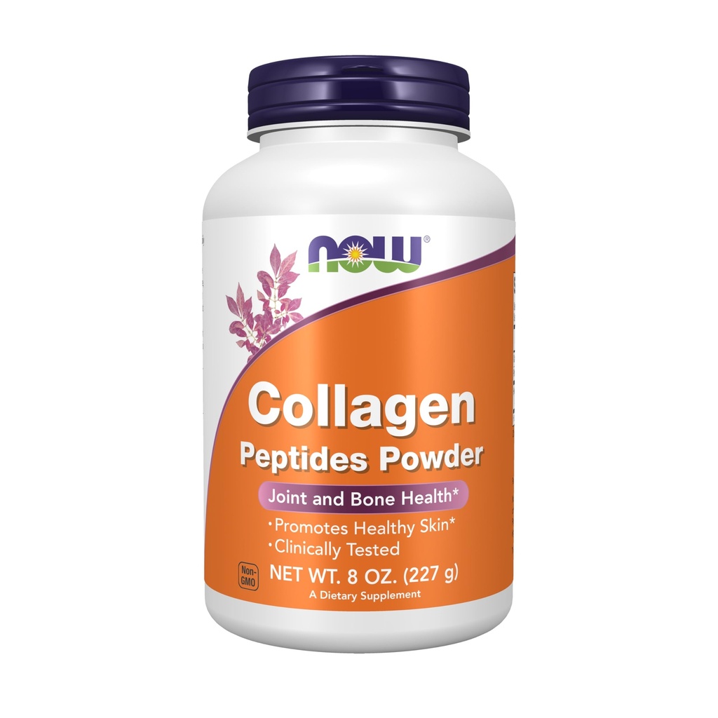 Nå Mattilskudd, kollagenpeptider pulver, klinisk testet, ledd- og beinhelse*, 8-Ounce