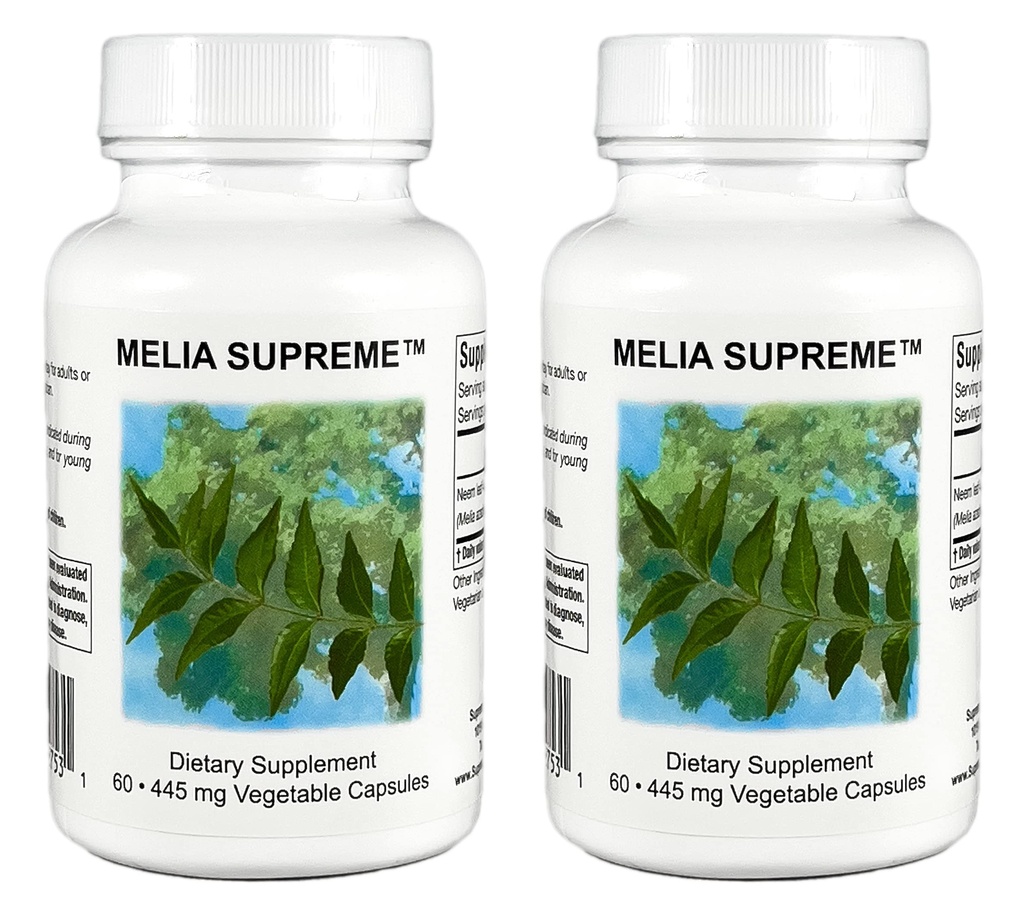 Supreme Nutrition Melia Supreme, 60 ren pulveriserte Neem Leaf Vegetariske kapsler (pakke med 2)