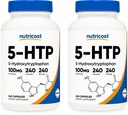Nutricost 5-HTP 100mg, 240 Vegetariske kapsler (5-hydroxytryptophan) - Ikke-GMO & Glutenfri (2 flasker)