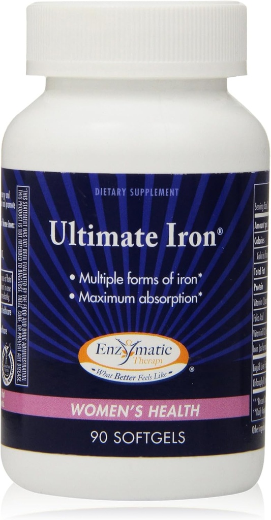 Enzymatisk terapi Ultimate Iron Softgels, 90 greve