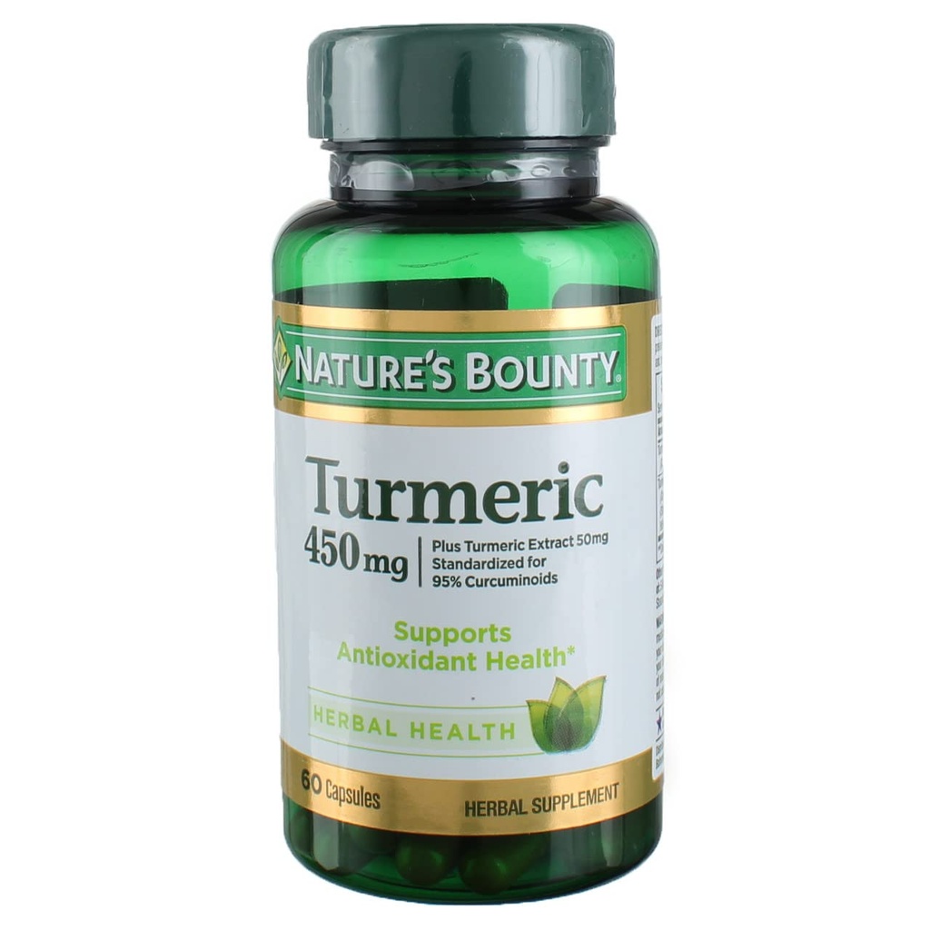 Naturens Bounty Turmeric 450 mg kapsler - 60 ct, Pakke med 3