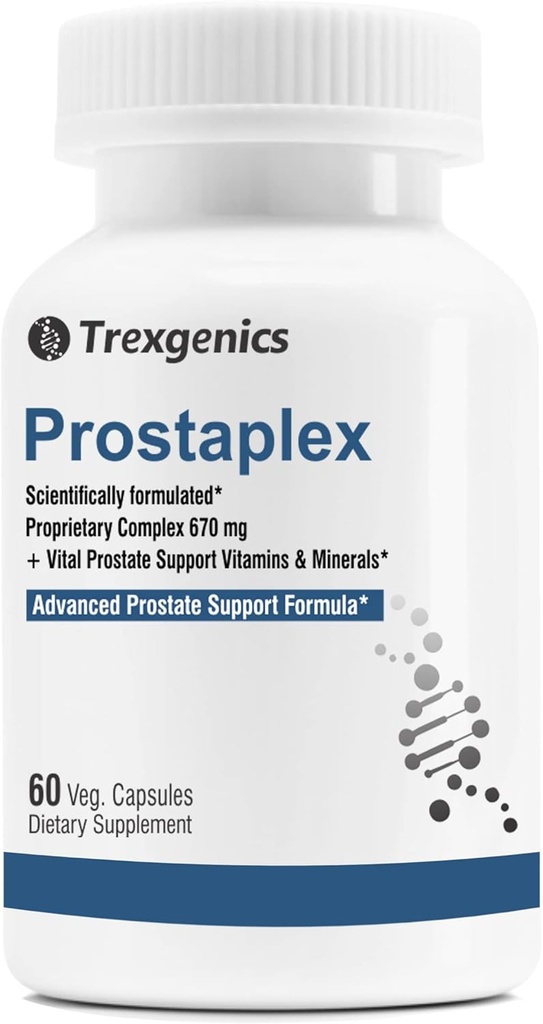 Trexgenics PROSTAPLEX Avansert prostata helse med beta-sitosterol, så Palmetto Stinging Nettle pygeum Pumpkin Turmeric Quercetin lycopen Selenium Vitamin D3 Zink Bor og K2-7 (60 Veg Kapsler)
