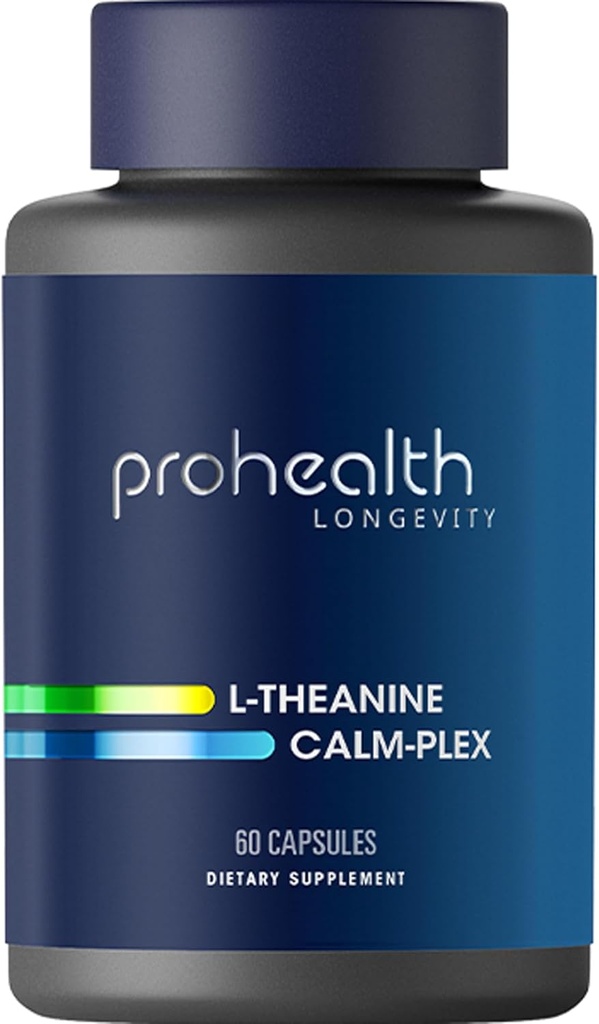 ProHealth L-theanin Calm-Plex med GABA og 5-HTP (Sunteanin) (100 mg, 60 medium kapsler)