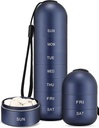 Zannaki Metal Moisture bevis ukentlig Pille Organizer, Stackable Aluminum Alloy BPA Gratis reiseturer Vandtett og stor sammenligning til å holde piller, vitaminer, fiskeolje, kosttilskudd