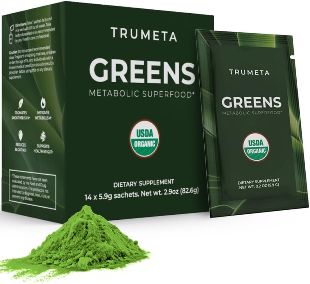 Grønn pulver reise pakker - 14 Serveringer for minne, Digestion Jeg beste smaker Super Greens pulver med organisk Spirulina, Goji, Beetrot, Pomegranate I Vegan, ikke-GMO