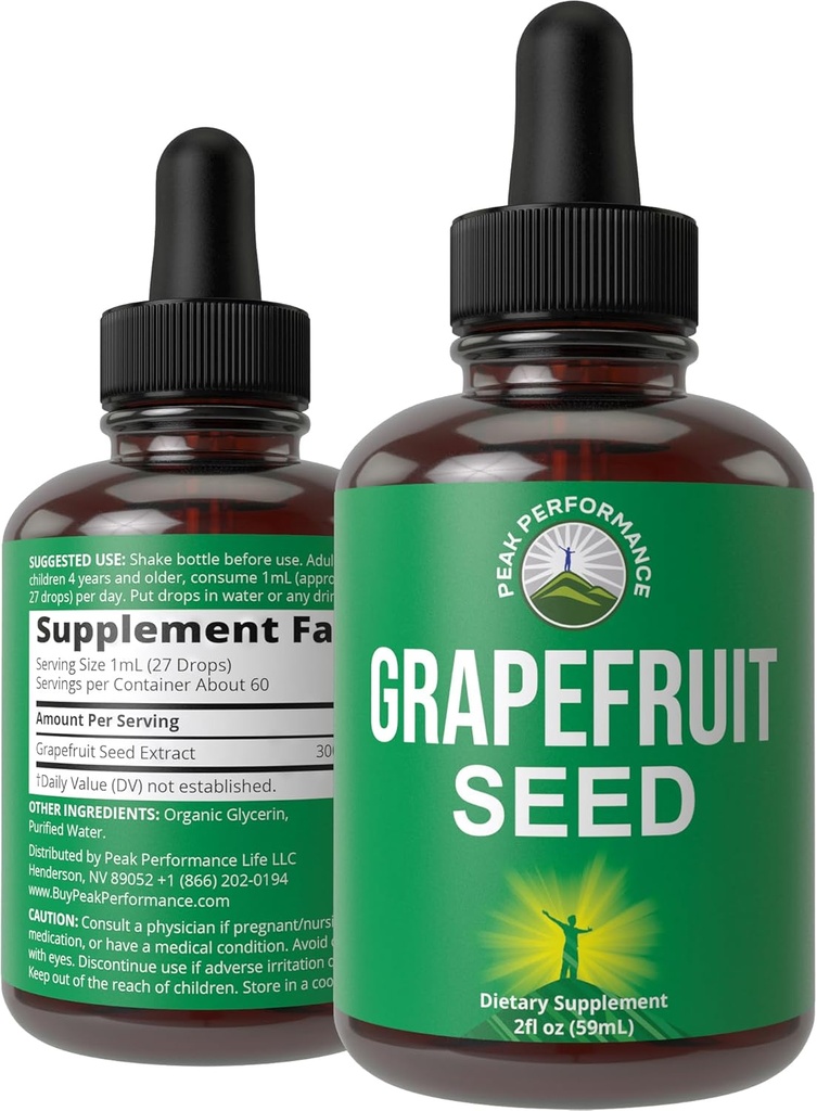 Grapefruktfrøekstrakt flytende dropper Supplement. Vegansk GSE Grapefruktfrøekstrakt for kvinner og menn. Null sukker, ikke-bitter. for immun, Digestiv støtte. Glutenfri olje. Ta oralt