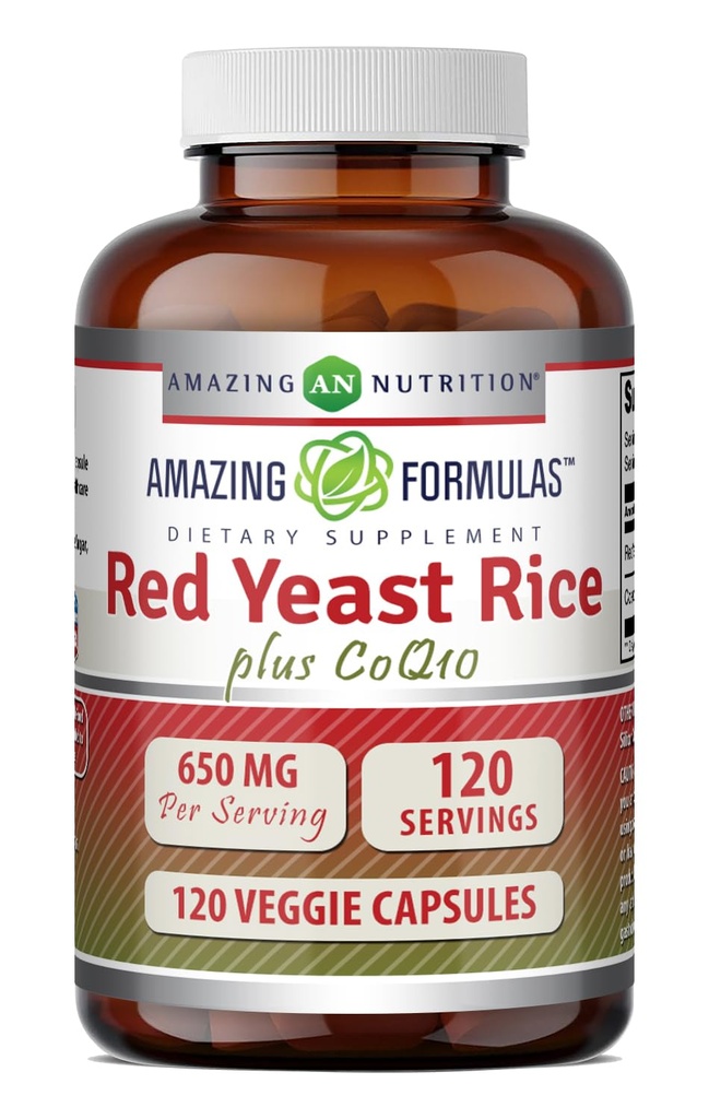 Amazing Formler Rød Yeast Rice 600 Mg Plus Co Q-10 50 Mg 120 Vegetariske kapsler