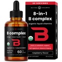USDA organisk vitamin B komplekse flytende dropper ® B vitaminer kompleks kosttilskudd med B1, B2, B3, B6, B7, B9 & Metyl B12 dråper for voksne og barn ® Vegan Berry Flavor 2oz ® 60 serveringer / 2 måneds forsyning