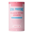 Vitale proteiner kollagenpeptider avanserte, hydrolyserte peptider med Hyaluronsyre og vitamin C - Jordbær sitronflavor pulver, 10.5oz