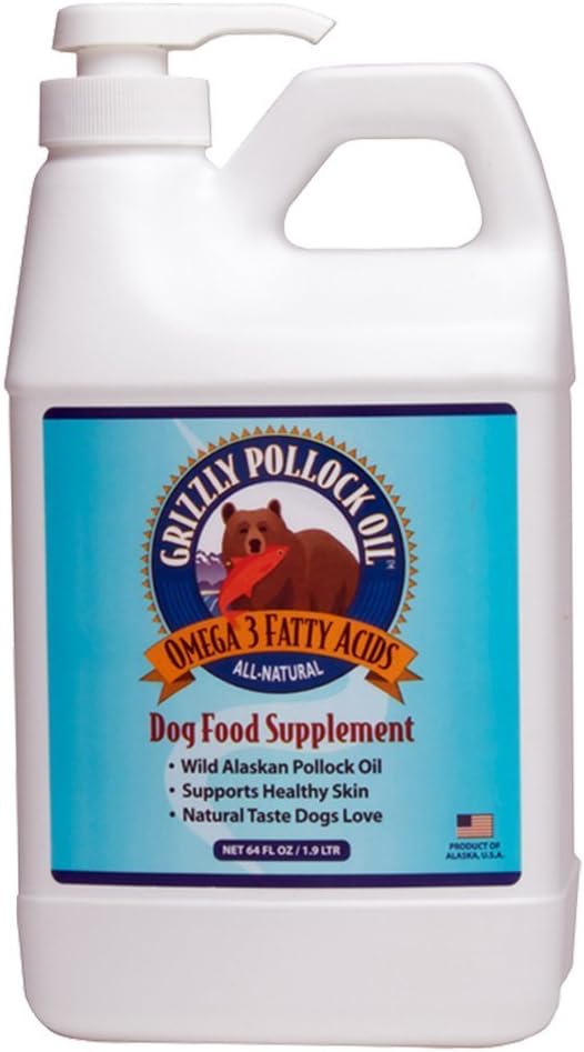 Grizzly Pollock Olje Hunde Mat Supplement, 64 Ounce