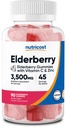 Nutricost Elderberry Gummies med vitamin C & Zink 90 Gummies - Glutenfri, Vegetarisk
