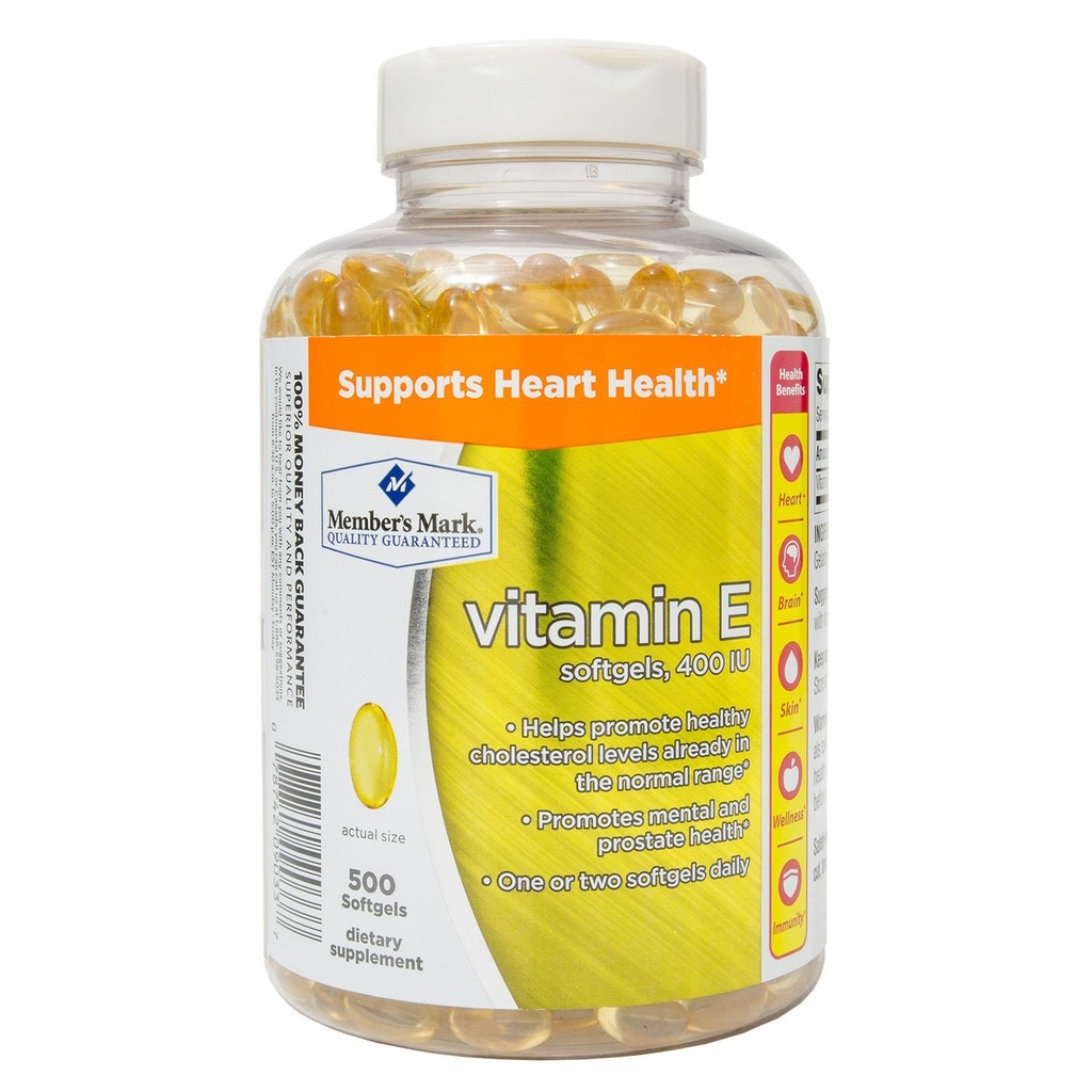 Medlemmer Mark E-vitamin 400 IE Diett Supplement (500 ct.)
